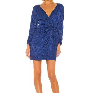 Parker Linda Long Sleeve Wrap Front Party Dress - Size 6 - Ultramarine - NWT